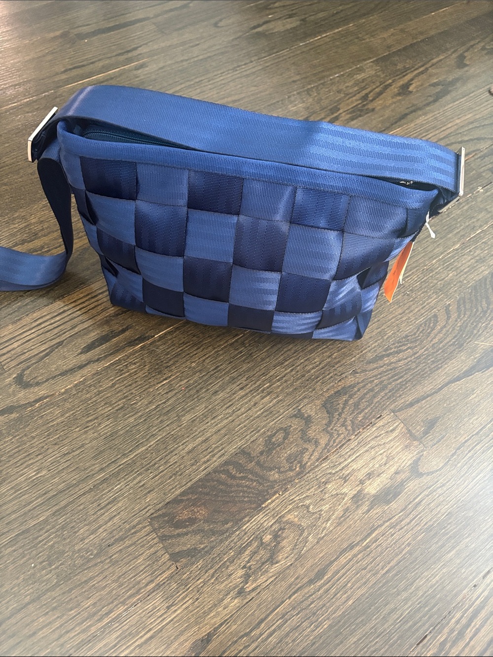 Navy Blue Woven Messenger Bag - Salvage Indigo NWT - Picture 10 of 14
